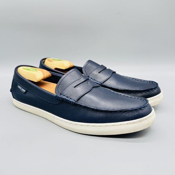 Cole Haan Shoes Mens 11 Blue Leather Pinch Grand OS Penny Loafers Casual  Comfort